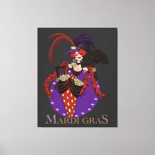 Mardi Gras 2021 vintage style lady New Orleans Canvas Print