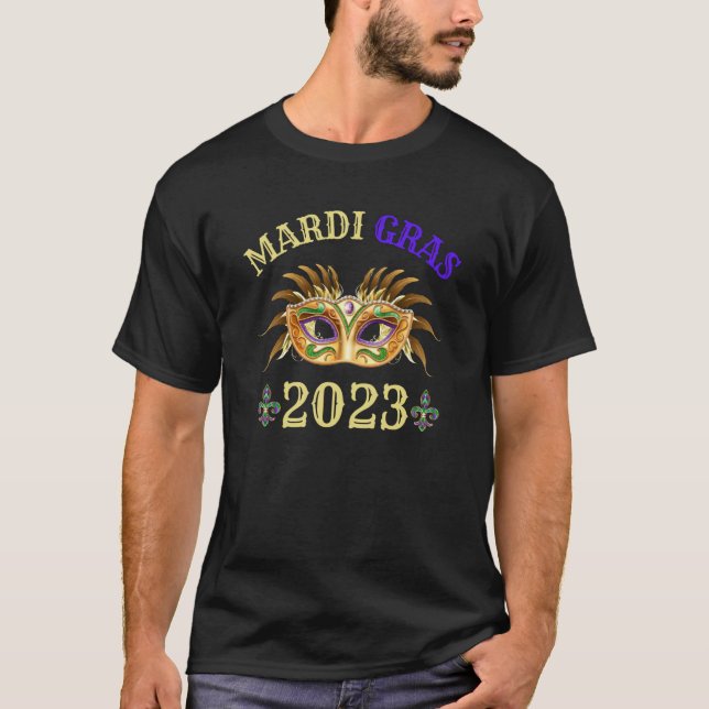 Mardi Gras 2023 Mardi Gras Masquerade Mask Costume T-Shirt (Front)