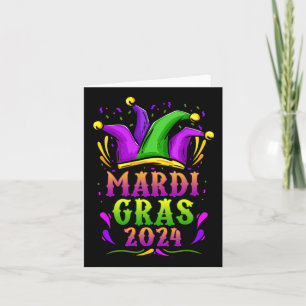Mardi Gras 2024 Jester Outfit Kids Girls Boys Men Card