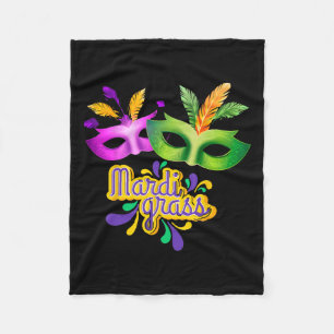 Mardi Gras 2024 Jester Outfit Kids Girls Boys Men Fleece Blanket