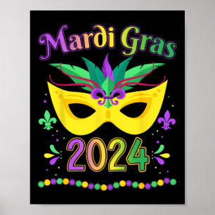 Mardi Gras 2024 Jester Outfit Kids Girls Boys Men Poster