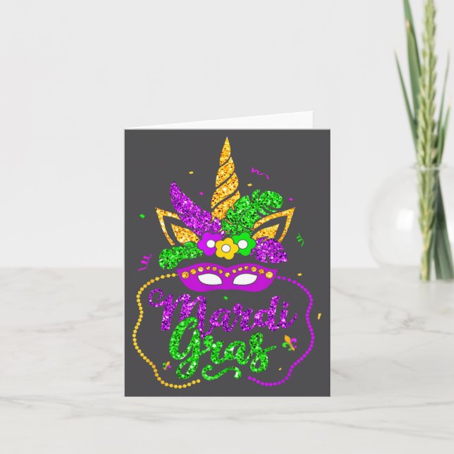 Mardi Gras 2024 Mask Beads New Orlean Party Women  Card (Front)
