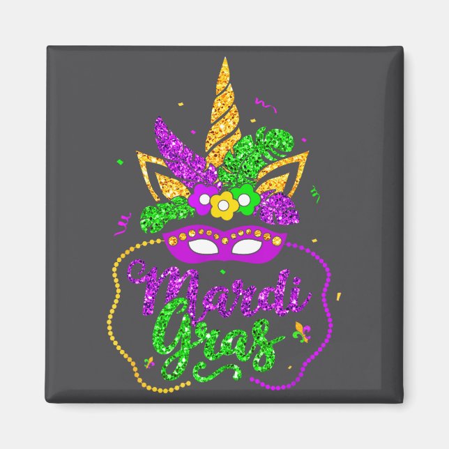 Mardi Gras 2024 Mask Beads New Orlean Party Women  Magnet (Front)