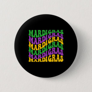 Mardi Gras 2024 Womens Girls Mask Beads New Orlean 2 Inch Round Button