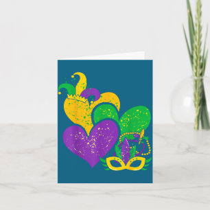 Mardi Gras 2025 Cute Hearts Valentine Women Girl K Card