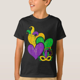 Mardi Gras 2025 Cute Hearts Valentine Women Girl K T-Shirt
