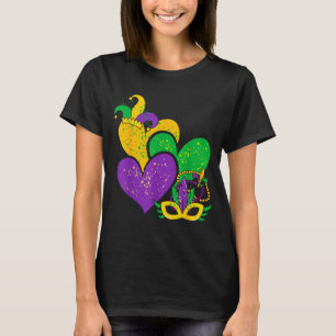 Mardi Gras 2025 Cute Hearts Valentine Women Girl K T-Shirt