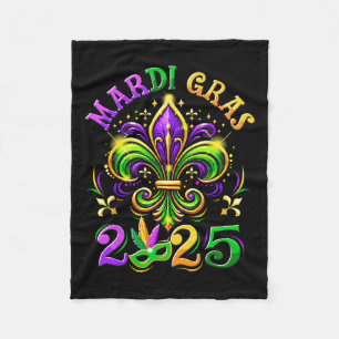 Mardi Gras 2025 Fleur De Lis Men Women Kids New Or Fleece Blanket