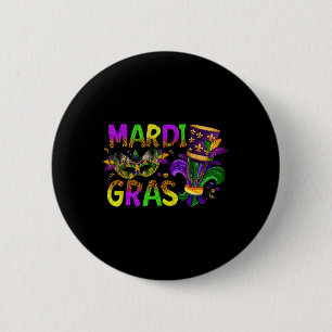 Mardi Gras 2025 Jester Outfit Kids Girls Boys Men 2 Inch Round Button