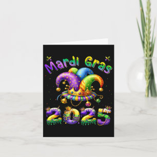 Mardi Gras 2025 Jester Outfit Kids Girls Boys Men Card
