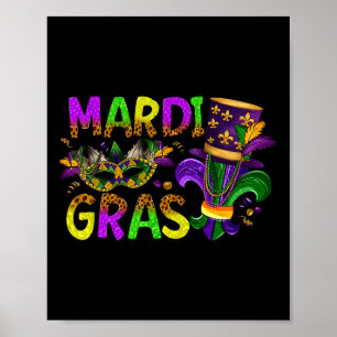 Mardi Gras 2025 Jester Outfit Kids Girls Boys Men Poster