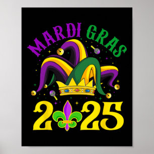Mardi Gras 2025 Jester Outfit Kids Girls Boys Men  Poster