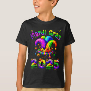 Mardi Gras 2025 Jester Outfit Kids Girls Boys Men  T-Shirt
