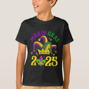 Mardi Gras 2025 Jester Outfit Kids Girls Boys Men T-Shirt