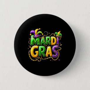 Mardi Gras 2025 Outfits For Men Women  2 Inch Round Button