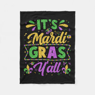 Mardi Gras 2025 Shirts Men Women Kids It's Mardi G Fleece Blanket