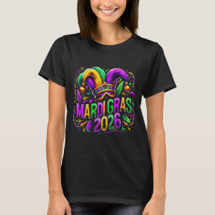 Mardi Gras 2026 Jester Hat Carnival New Orleans Fl T-Shirt