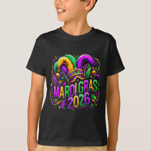 Mardi Gras 2026 Jester Hat Carnival New Orleans Fl T-Shirt