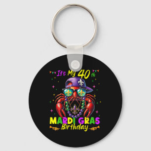 Mardi Gras 40th Birthday Fat Tuesday 40 Years Old Keychain