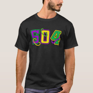 Mardi Gras 504 New Orleans NOLA Parade Louisiana D T-Shirt