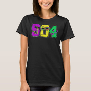 Mardi Gras 504 Nola New Orleans Louisiana LA Beads T-Shirt
