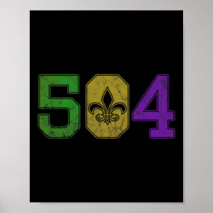 Mardi Gras 504 Nola New Orleans Louisiana La  Poster
