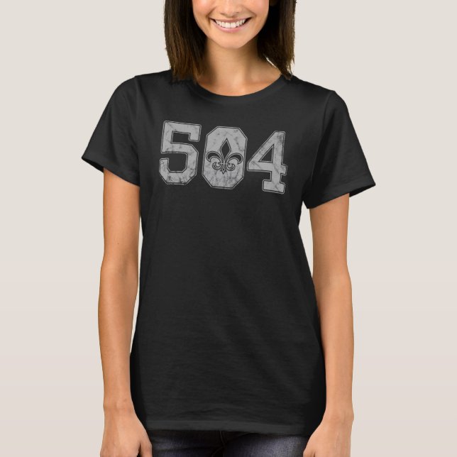 Mardi Gras 504  Nola New Orleans Louisiana LA T-Shirt (Front)