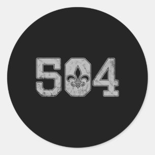 Mardi Gras 504 T Shirt Nola New Orleans Louisiana Classic Round Sticker