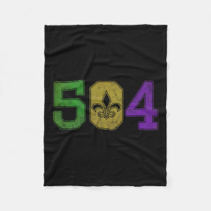 Mardi Gras 504 T Shirt Nola New Orleans Louisiana  Fleece Blanket