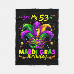 Mardi Gras 53rd Birthday Fat Tuesday 53 Years Old  Fleece Blanket