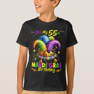 Mardi Gras 55th Birthday Fat Tuesday 55 Years Old  T-Shirt