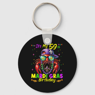Mardi Gras 59th Birthday Fat Tuesday 59 Years Old Keychain