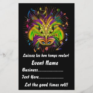 Mardi Gras 5.5" x 8.5"  Portrait View Notes Please Flyer
