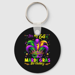 Mardi Gras 64th Birthday Fat Tuesday 64 Years Old Keychain
