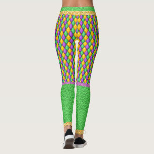 Mardi Gras 6 Diamonds Pop Fashion Leggings