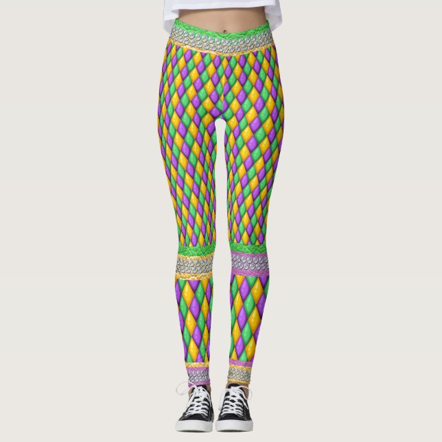 Mardi Gras 6a Diamonds Pop Leggings mode (Devant)