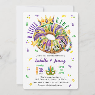 Mardi Gras A little King Round Corners Invitation