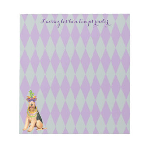 Mardi Gras Airedale Terrier Notepad