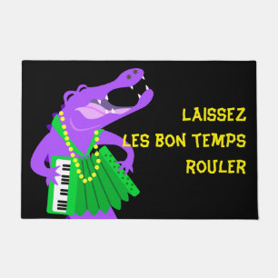 Mardi Gras Alligator & Accordion Doormat