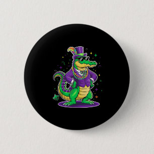 Mardi Gras Alligator Boys Men Mardi Gras Funny All 2 Inch Round Button