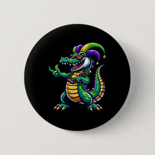 Mardi Gras Alligator Costume Kids Toddler Boys Mar 2 Inch Round Button