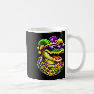 Mardi Gras Alligator, Crocodile, Beads  Coffee Mug