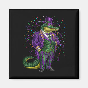Mardi Gras Alligator Funny Mardi Gras Costume Men  Magnet