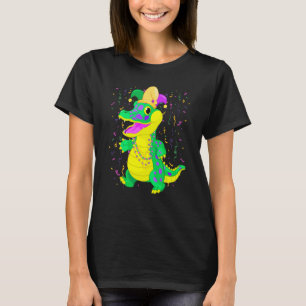 Mardi Gras alligator with Jester Carnival for kids T-Shirt