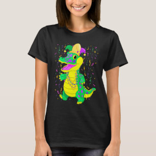 Mardi Gras alligator with Jester Carnival for kids T-Shirt