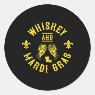 Mardi Gras And Whiskey Funny New Orleans Gift Classic Round Sticker
