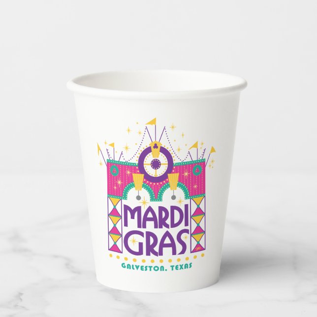 Mardi Gras Arch, Galveston, Texas Paper Cups (Front)