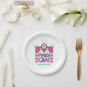 Mardi Gras Arch, Galveston, Texas Paper Plate