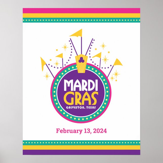 Mardi Gras Arch inspired, Galveston, Texas Poster (Front)