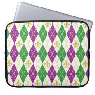 Mardi Gras Argyle Laptop Sleeve
